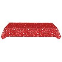Valentines Day Tablecloth,Valentines Tablecloth,Disposable Plastic Red Heart Love Tablecloth Rectangular Valentines Table Cloth Table Cover for Valentine's Day Wedding Decorations,53.9x107.8"