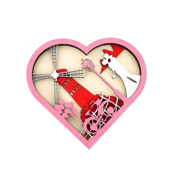 Valentines Day Tabletop Decor Heart Windmill Ferris Wheel Table Centerpiece Farmhouse Ornaments for Wedding Props