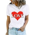 thumbnail image 1 of Valentines Day Tbopshirt Womens Tops,Valentine's Day T-Shirts for Women Short Sleeve Graphic Tees,Women's Lover Printed T-shirt Round Neck Summer Plus Size Tops S-XXXL, 1 of 5