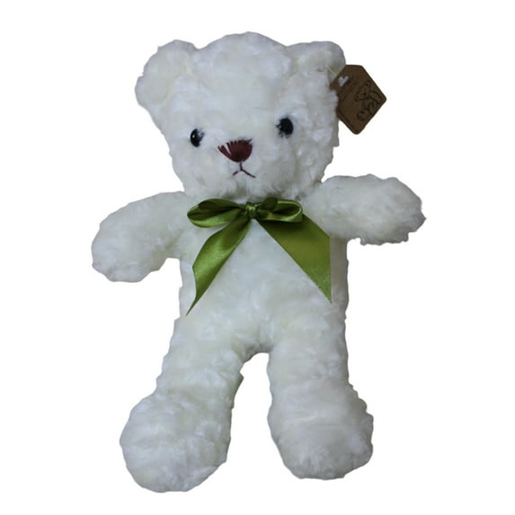 Valentines Day Teddy Bear, Cuddly Toy Plush, Soft Fleece Rag Doll Decorative Ribbon Detail, White Color, 30x15x3cm Size, Lightweight Gift for Home Decor and Special Occasions