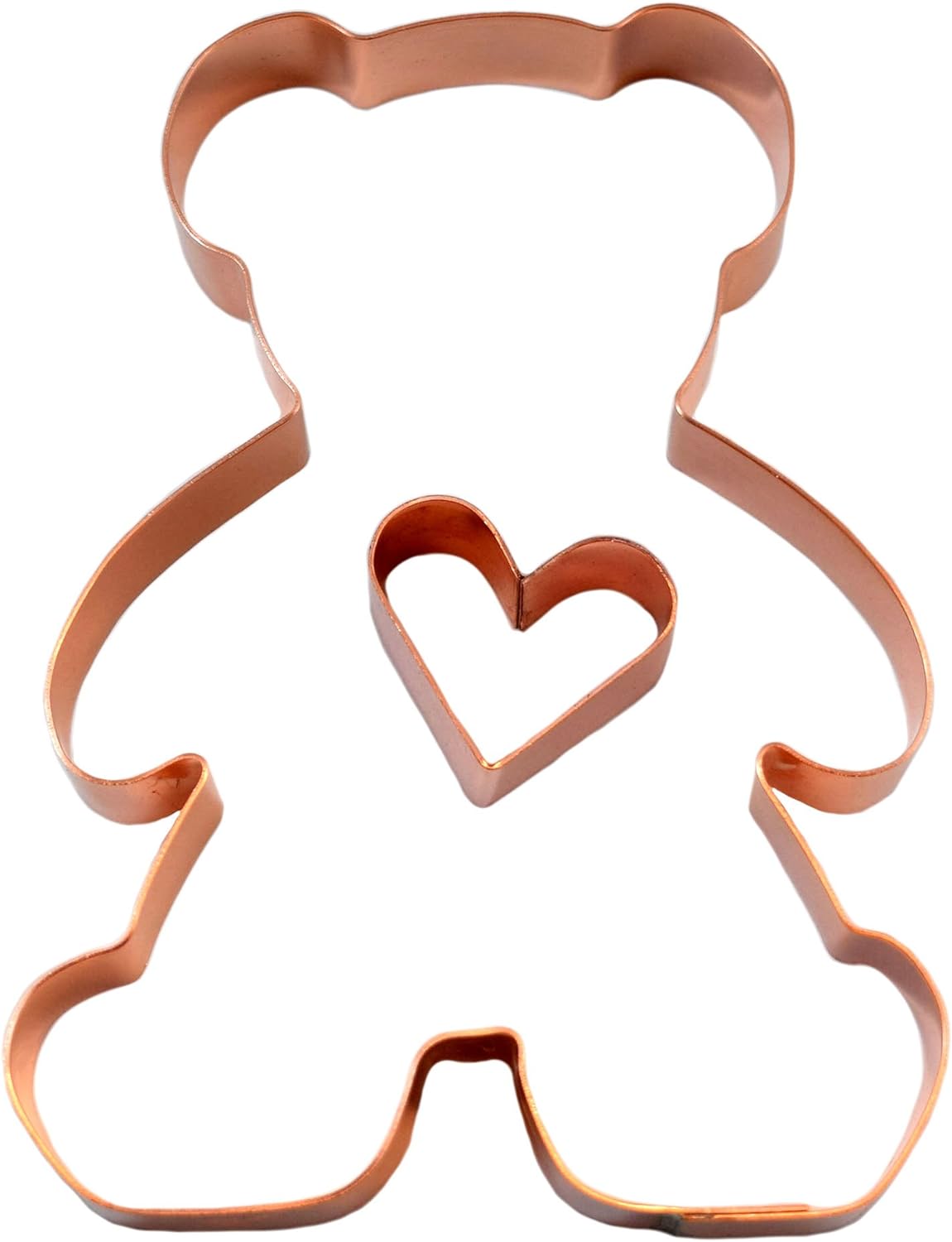 Valentines Day Teddy Bear with Heart Copper Cookie Cutters