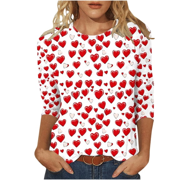 Valentines Day Tee Shirt for Women Women's Clothing Womens Tops Casual Summer Summer Tees for Women