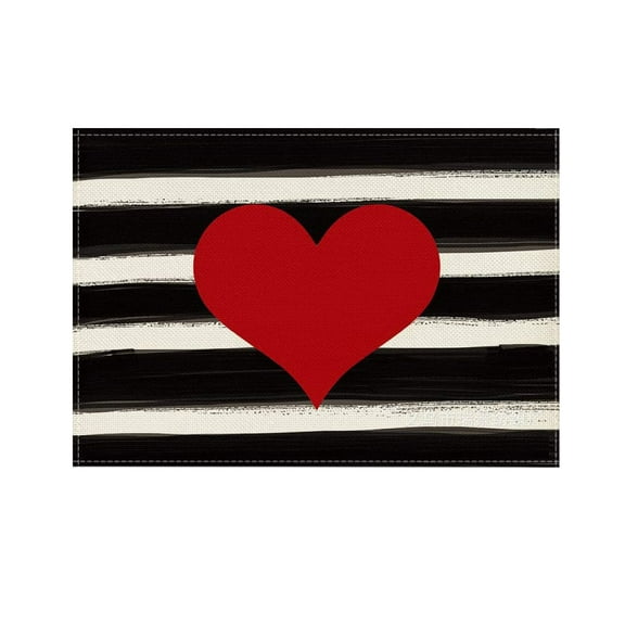 Valentines Day Themed Placemats with Cute Gnome and Love Heart Pattern Waterproof Vinyl Table Mat for Dining Kitchen Table Washable Tablecloth Protector Western Cowboy Decor