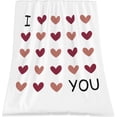 thumbnail image 1 of Valentines Day Throw Blanket, I Love You Love Hearts Super Soft and Warm Fleece Blankets, Fuzzy Soft Throw Blanket for Couch Bed Sofa Wedding Anniversary Decor, 30" x 40", 1 of 4
