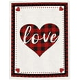 thumbnail image 1 of Valentines Day Throw Blankets, Red and Black Buffalo Check Plaid Love Hearts Soft Fleece Blanket Decorative Gift for Her Women for Home Sofa Couch Chair Living Bedroom,50x60 inches, 1 of 5