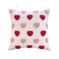 thumbnail image 1 of Valentines Day Throw Pillow Covers 18x18 1PCS Heart Love Couples Decorations Embroidery Cushion Covers Home Decor for Couch Lover Girlfriend Sofa Bedroom, White Red Pink, 1 of 4