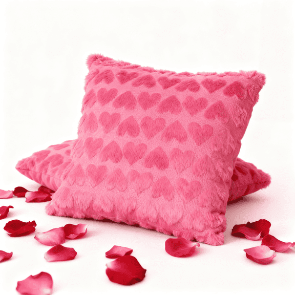 Valentines Day Throw Pillow Covers 18x18in Pink Heart Home Decorations Wedding Cushion Case Decoration Case for Sofa Couch Valentine Decorations Gifts