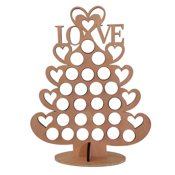 Valentines Day Tiered Chocolate Stand Rustic Wooden Display for Home Party Decor Centerpiece Anniversary Wedding Serveware Candy Dessert Serving Tray Treat Holder Tabletop Decorations