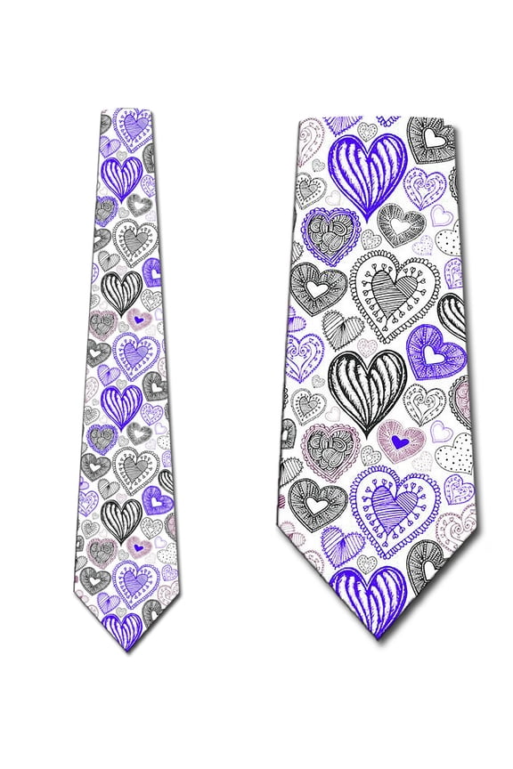 Valentines Day Ties Mens Heart Holiday Necktie by Three Rooker