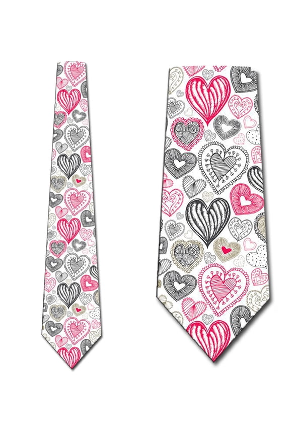 Valentines Day Ties Mens Holiday Heart Necktie by Three Rooker