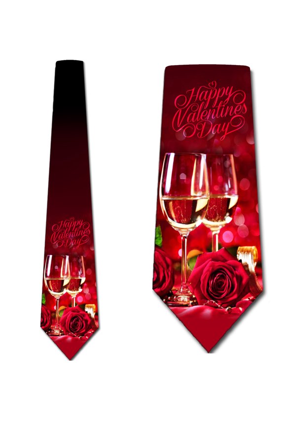 Valentines Day Ties Mens Holiday Necktie Date Night Tie by Three Rooker