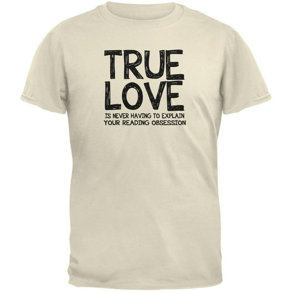 Valentines Day True Love Reading Natural Adult T-Shirt - Small