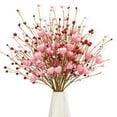 thumbnail image 1 of Valentines Day Vases Decorations,Artificial Heart Flowers Berry Stems Gifts,1 Pc Heart Shaped Valentines Picks for Wedding Anniversary Valentine Decorations for Home Party,Vase Not Included(Pink), 1 of 6