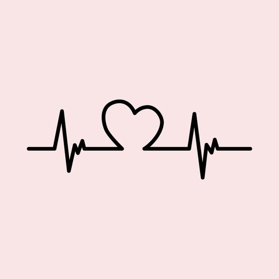 Valentines Day Vinyl Wall Art Decal - Heartbeat Heart Shape - 11" x 31" - Valentine’s Decor for Couples Home Living Room Bedroom Sticker - Cute Apartment Indoor Office Work Decor (11" x 31", Black)