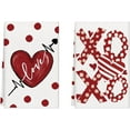 thumbnail image 1 of Valentines Day Watercolor Love Hearts Dots Kitchen Towels Dish Towels 18x26 Inch Home Decorations Hand Towels Set of 2 Drying Dishcloth, 1 of 5
