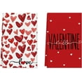 thumbnail image 1 of Valentines Day Watercolor Love Hearts Kitchen Towels Dish Towels 18x26 Inch Home Decorations Hand Towels Set of 2 Drying Dishcloth, 1 of 5