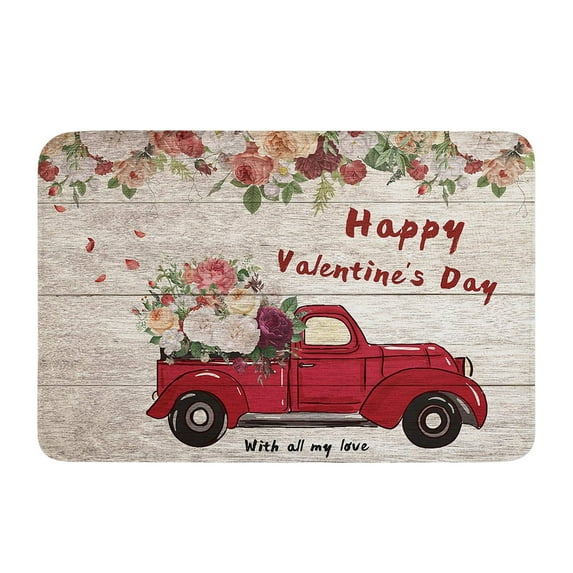 Valentines Day Welcome Doormat Outdoor Entrance Non-slip Truck Door Mats Indoor Home Decor Front Door Mats Washable Seasonal Holiday Floor Mat Anniversary Valentine's-Day Wdding Home Decor