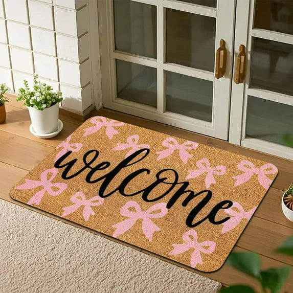Valentines Day Welcome Doormat Red And P-ink Heart Sweet Rug Loves Indoor Outdoor Entrance Home Front Porch Rugs Decoration Supplies Heart D