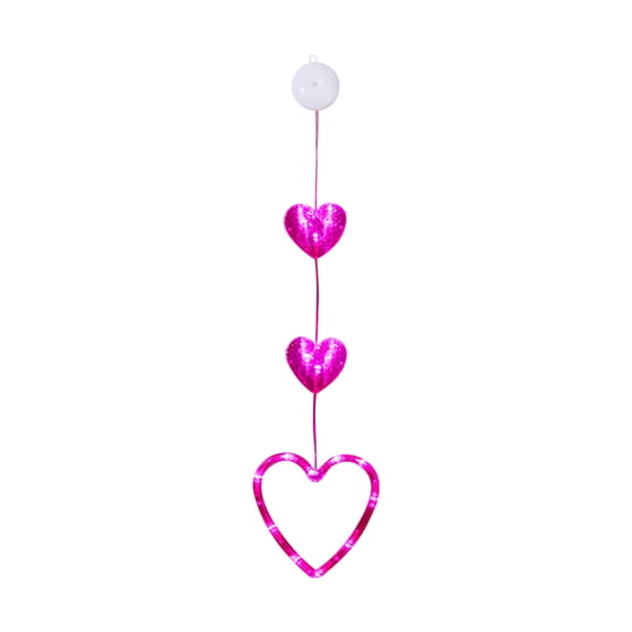Valentines Day Window Lights Decorations,2026 New Red Hearts Hanging Silhouette Lights with Timer for Indoor Wall Window, Outdoor String Lights for Home Wedding Anniversary Party