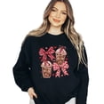 thumbnail image 1 of Valentines Day With Coffee Sweatshirt Women Pullover Love Gift Casual Heart Long Sleeve Graphic Shirts Tops, 1 of 4