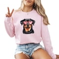 thumbnail image 1 of Valentines Day With Rottweiler Sweatshirt Womens Cute Dog Mom Gift Casual Long Sleeve Graphic Shirts Tops, 1 of 4