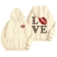 thumbnail image 1 of Valentines Day Women HoodiesValentines Day Hoodies Women Letter Graphic Sweatshirt Long Sleeve Pullover Regular Tops,Beige, 1 of 7
