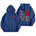 thumbnail image 1 of Valentines Day Women HoodiesValentines Day Hoodies Women Letter Graphic Sweatshirt Long Sleeve Pullover Regular Tops,Navy, 1 of 7