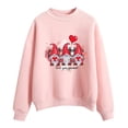 thumbnail image 1 of Valentines Day Womens Large Solid Sweater Print Round Neck Long Sleeve Pullover Top, 1 of 3