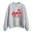 thumbnail image 1 of Valentines Day Womens Large Solid Sweater Print Round Neck Long Sleeve Pullover Top, 1 of 3