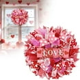 thumbnail image 1 of Valentines Day Wreath 13.8 inch Valentines Wreath Red Pink Fabric Ribbons Valentine Wreaths for Front Door Valentines Day Decorations Gifts Door Wreath for Wedding Anniversary Candlelight Dinner - A, 1 of 9