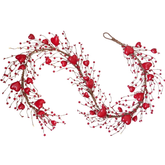 Valentines Day Wreath Decor, 70 inch Heart-Shaped Berries Front Door Valentines Wreaths for Front Door Wedding Anniversary Party Candlelight Dinner Decorations