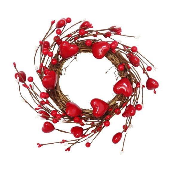 Valentines Day Wreath, Heart Shaped Wreath, Red Foam Berry Door Hanging Decoration, 11.81 Inch Romantic Valentines Day Decor, Reusable, Lightweight, Full And Gorgeous Appearance