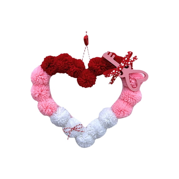 Valentines Day Wreath Yarn For Home Door Wall Festival Party Wreath Valentines Day Decorations