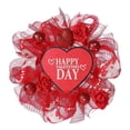 thumbnail image 1 of Valentines Day Wreath with LOVE Wooden Sign, Red Mesh Heart Wreath for Front Door, Indoor and Outdoor Valentine’s Day Handmade Decorations, 1 of 6