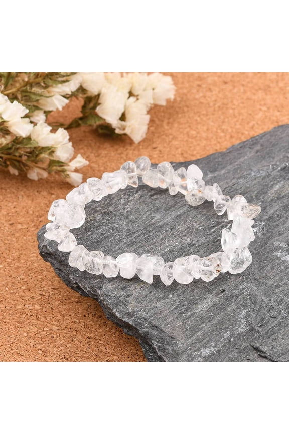 Valentines Day for Lovers Ideas Chips Stretch Bracelets Clear 2-1/8~2-1/4 inch(5.3~5.6cm)