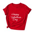 thumbnail image 1 of Valentines Days Cute Tops for Women Love Heart Print T-Shirt Crewneck Short Sleeve Basic Tee Shirts, 1 of 7