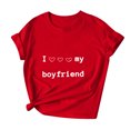 thumbnail image 1 of Valentines Days Cute Tops for Women Love Heart Print T-Shirt Crewneck Short Sleeve Basic Tee Shirts, 1 of 7