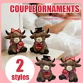 thumbnail image 1 of 2 Pcs Valentine's Day Highland Cow Figurines Love Heart Rose Highland Cow Gnomes Scottish Resin Statue Calf Lovers Romantic Gifts for Valentines Home Kitchen Office Tiered Tray Table Décor, 1 of 5