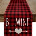 thumbnail image 1 of Valentines Decorations Buffalo Plaid Valentines Table Runner 13 X 72 Inch Gnome Red Truckload of Love Table Runners Indoor Outdoor Rustic Farmhouse Home Kitchen Dining Party Decor, 1 of 7