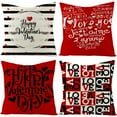 thumbnail image 1 of Valentines Decorations Set of 4 Valentines Throw Pillow Covers 18x18 Inches Romantic Pattern Decorative Cushion Covers Outdoor Patio Garden Living Room Sofa Farmhouse Decor, 1 of 1