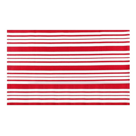 Valentines Door Mat 24''x36'' Valentine's Day Coir Welcome Mat Doormat Outdoor Valentine's Day Love Heart Rug Layered Red and White Stripe Mat Romantic Red Heart Mat for Front Porch Outdoor Entryway