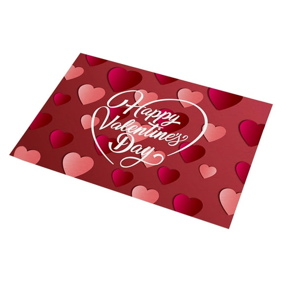 Valentines Door Mat, Ongmies Valentine's Welcome Doormat Heart Home Door Mat Red Front Door Rug Doormat Outdoor Entrance for Home Indoor Wedding Holiday Decoration 16 X 23 Inch