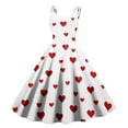 thumbnail image 1 of Valentines Dress for Women Spring Summer Sleeveless Love Heart Print Dresses Elegant Evening Prom Party Dress Hot Pink S, 1 of 5