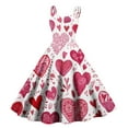 thumbnail image 1 of Valentines Dress for Women Spring Summer Sleeveless Love Heart Print Dresses Elegant Evening Prom Party Dress Pink M, 1 of 5
