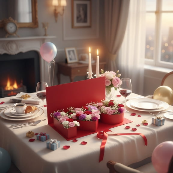 Valentines Empty I Love You Fillable Flower Gift Boxes with LED Light Cardboard Heart Letter Floral Boxes with Clear Window for Valentine's Day Gift