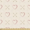 thumbnail image 1 of Ambesonne Valentines Fabric by the Yard Upholstery, Cutsy Arrow and Hearts, 2 Yards, Champagne Ruby, 1 of 4