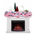 thumbnail image 1 of Valentines Fireplace Mantel Scarf Table Runner, Pink Red Blue Love Heart Watercolor Winter Garland Mantel Top Tablerunners Dresser Scarves Cover Decorations for Windows Party Living Room 70''x17'', 1 of 6