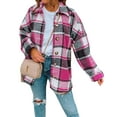 thumbnail image 1 of Christmas Flannel Shirts for Women Casual Plaid Long Sleeve Shackets Jackets Womens Button Down Boyfriend Coats Blouses Shermie, 1 of 3