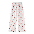 thumbnail image 1 of Valentines Fluffy Flannel Pants for Women Casual Plush Heart Sleep Pants Winter Elastic Waist Fuzzy Sleepwear, 1 of 3