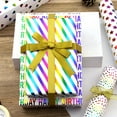 thumbnail image 1 of Valentines Foil Wrapping Paper, Colorful Stripe Gift Wrapping Paper, Pretty Wrapping Paper Roll for Valentine's Day, Wedding, Anniversary, Baby Shower and Birthday Gift Wrap, 19.7in x 2.3ft, 1 of 9